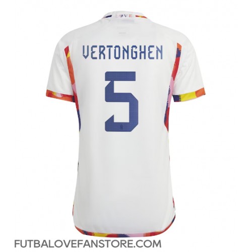 Belgicko Jan Vertonghen #5 Vonkajší futbalový dres MS 2022 Krátky Rukáv